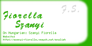 fiorella szanyi business card